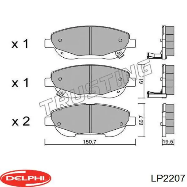 Гальмівні колодки Delphi LP2207 ціна, від 37.85 USD