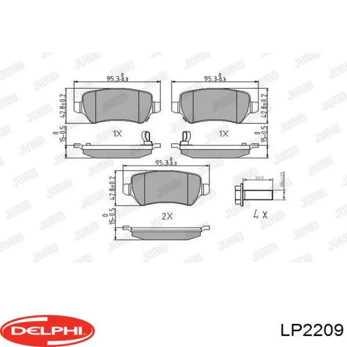 LP2209 Delphi Колодки гальмівні задні, дискові