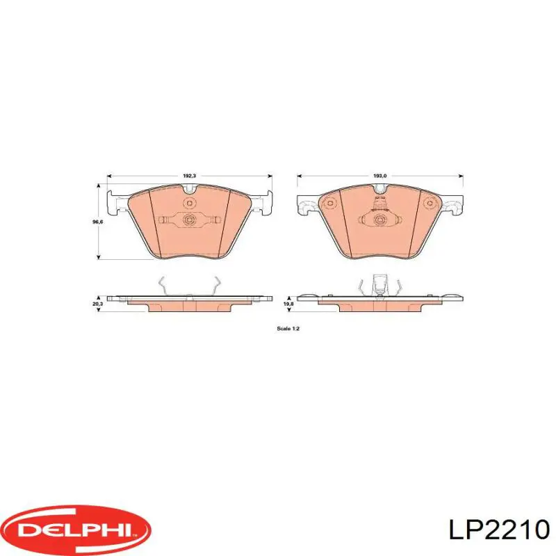 Передні тормозні колодки LP2210 Delphi