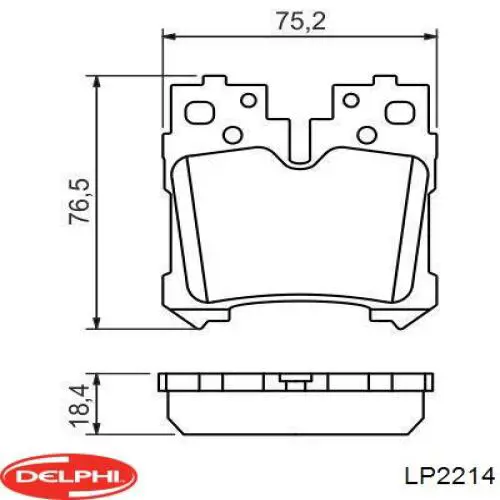 Задні гальмівні колодки LP2214 Delphi