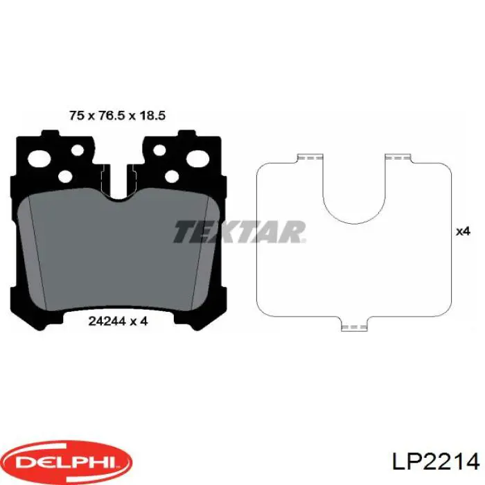 LP2214 Delphi Колодки гальмівні задні, дискові