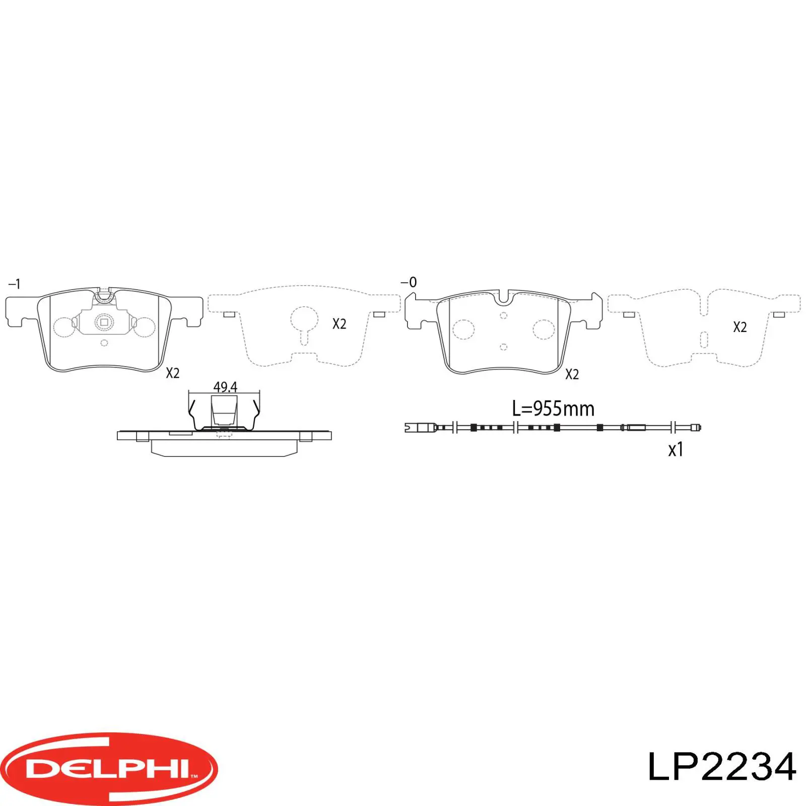 Передні тормозні колодки LP2234 Delphi