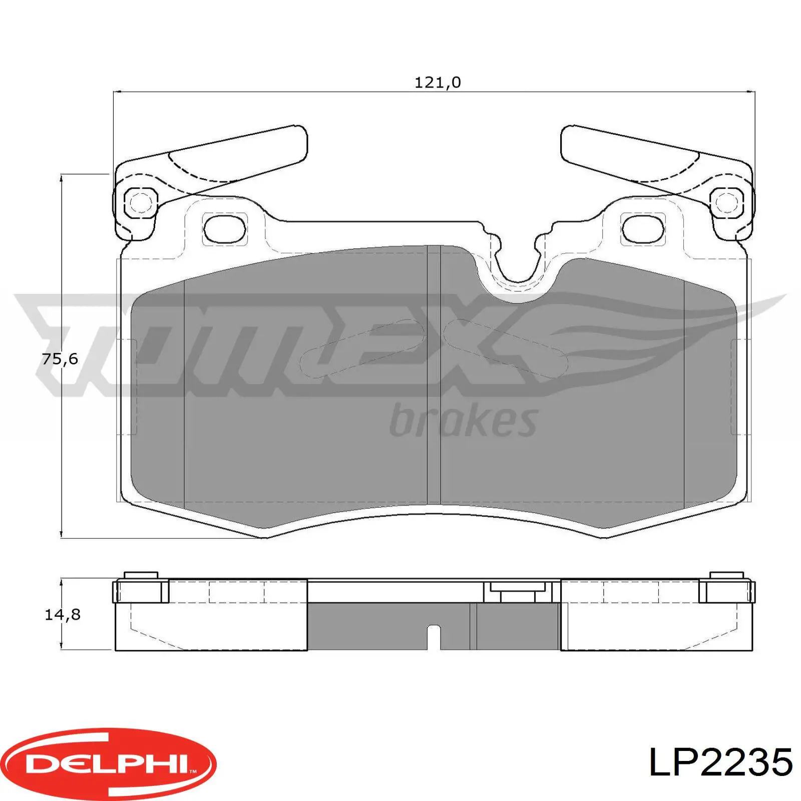 Купити LP2235 Delphi Колодки гальмівні передні, дискові