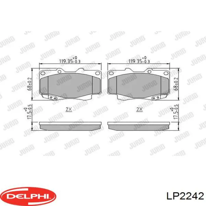 Гальмівні колодки Delphi LP2242 ціна, від 30.74 USD