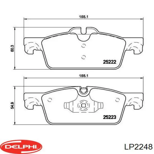 Гальмівні колодки Delphi LP2248 ціна, від 38.47 USD