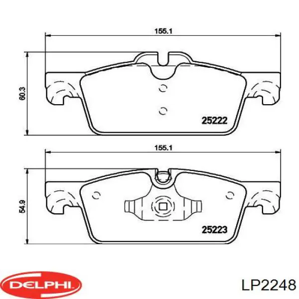 Купити LP2248 Delphi Колодки гальмівні передні, дискові