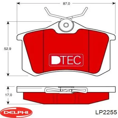 Задні гальмівні колодки Delphi LP2255 ціна, від 16.18 USD