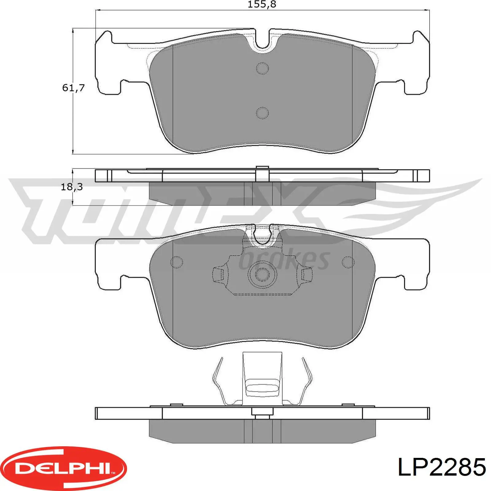 LP2285 Delphi колодки гальмівні передні, дискові
