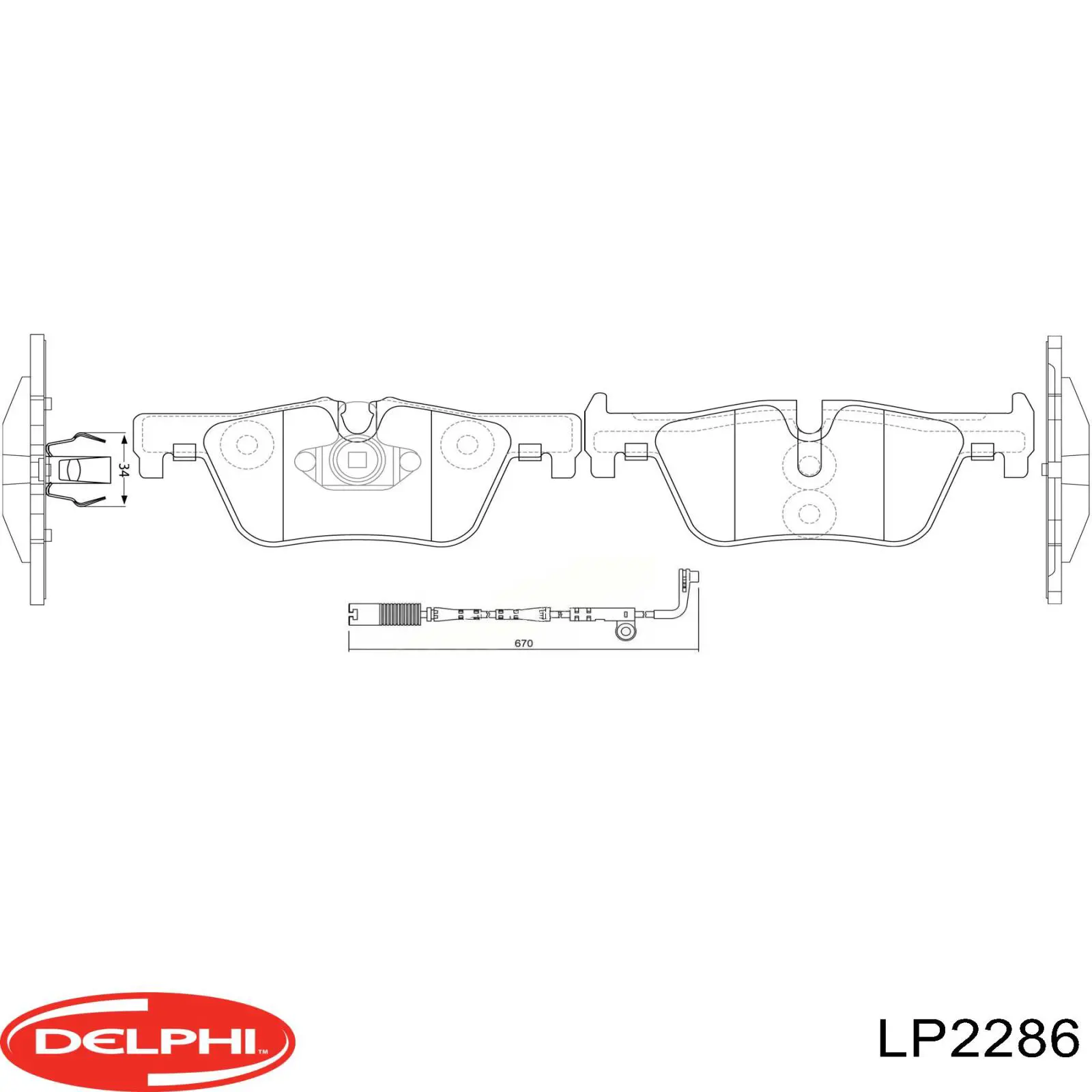 Задні гальмівні колодки Delphi LP2286 ціна, від 32.18 USD