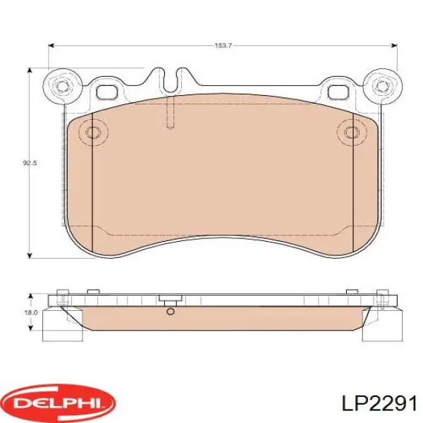 Купити LP2291 Delphi Колодки гальмівні передні, дискові