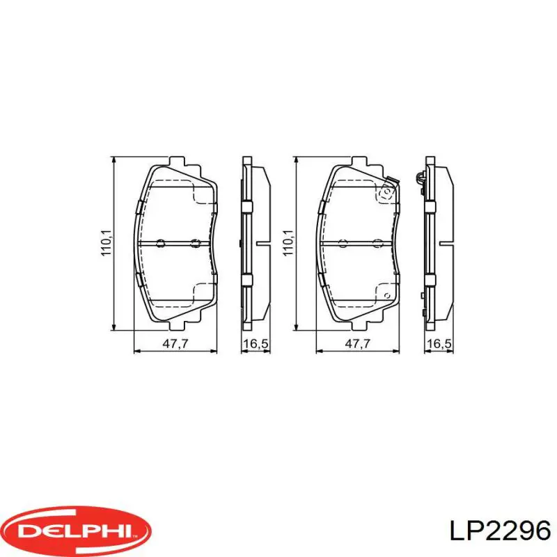 Купити LP2296 Delphi Колодки гальмівні передні, дискові