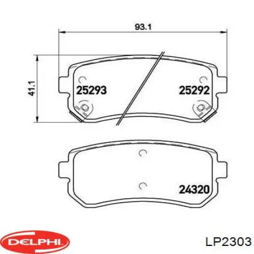 Задні дискові колодки Delphi LP2303