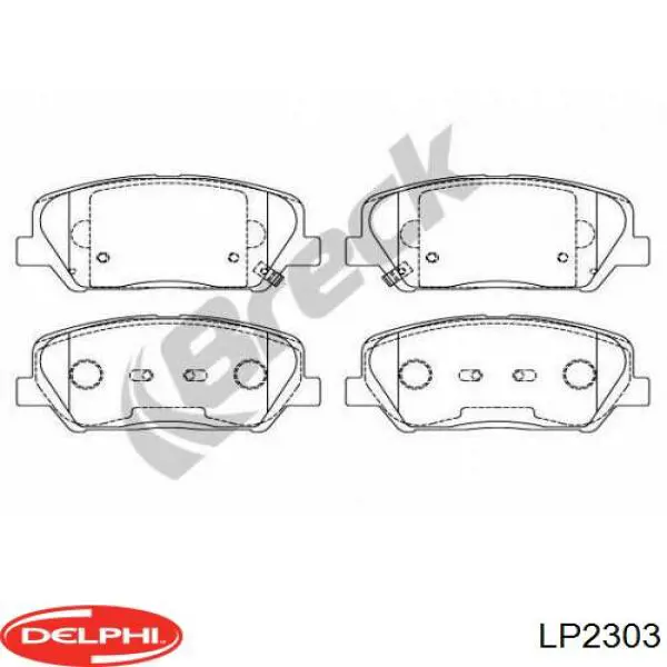 LP2303 Delphi Колодки гальмівні задні, дискові