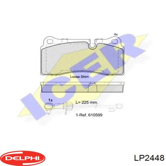 Задні гальмівні колодки LP2448 Delphi