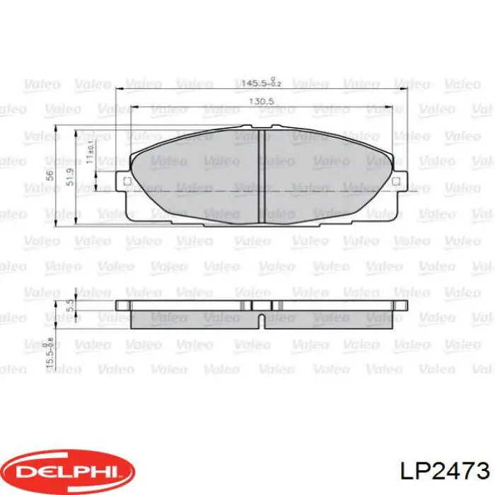 LP2473 Delphi колодки гальмівні передні, дискові