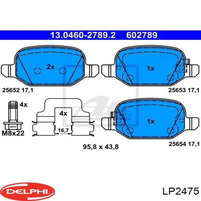 Задні гальмівні колодки Delphi LP2475 ціна, від 26.57 USD