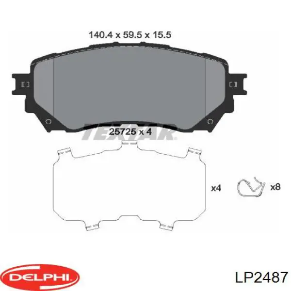 LP2487 Delphi Передні гальмівні колодки