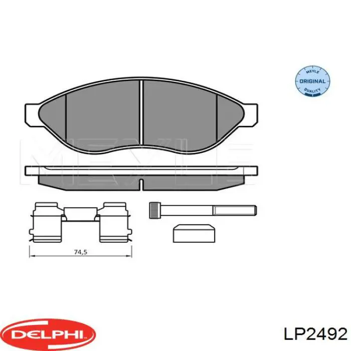 LP2492 Delphi колодки гальмівні передні, дискові