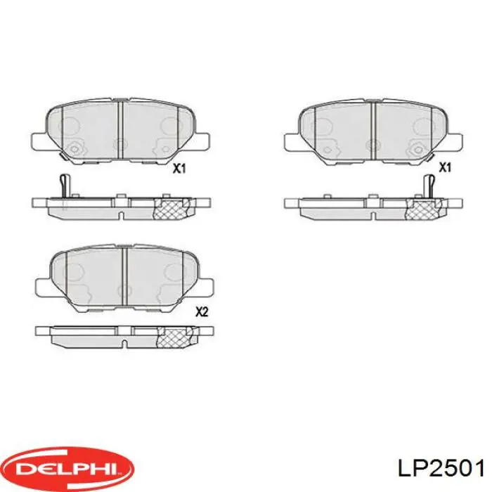 Задні гальмівні колодки LP2501 Delphi