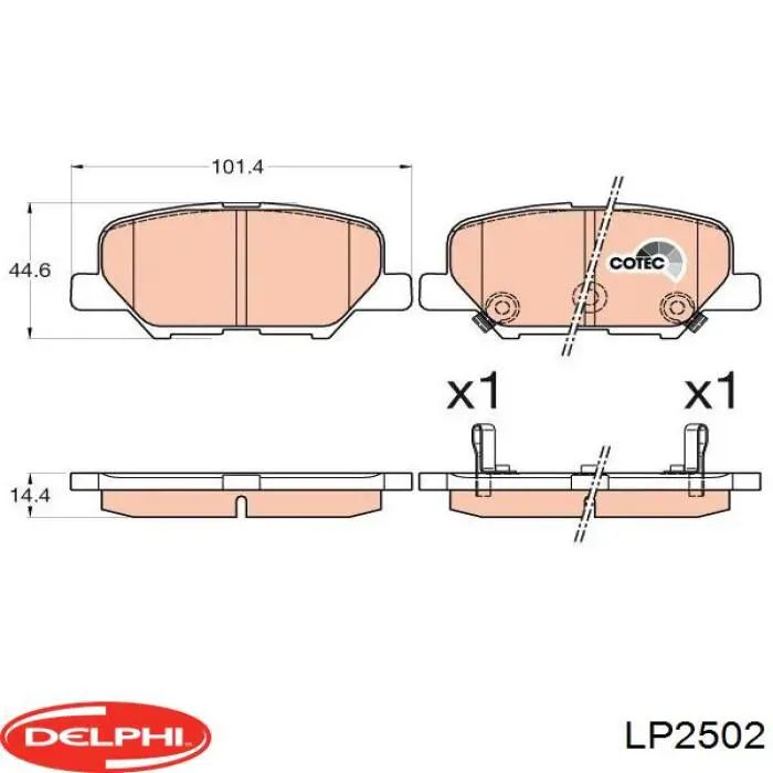 Задні гальмівні колодки Delphi LP2502 ціна, від 17.31 USD