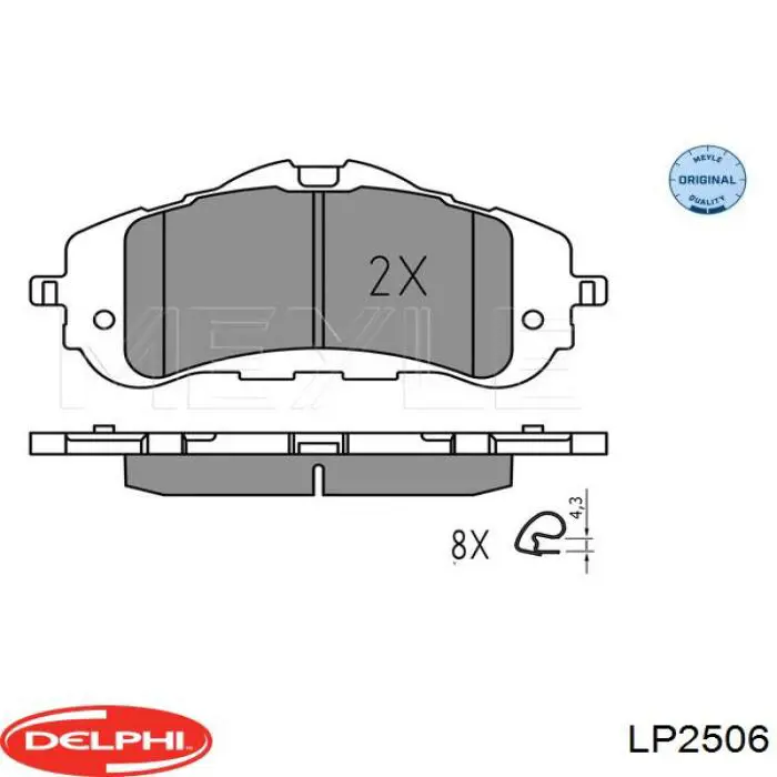 LP2506 Delphi колодки гальмівні передні, дискові