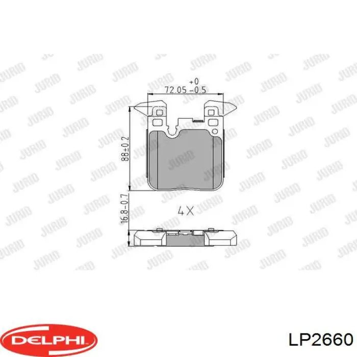 Задні гальмівні колодки Delphi LP2660 ціна, від 50.66 USD