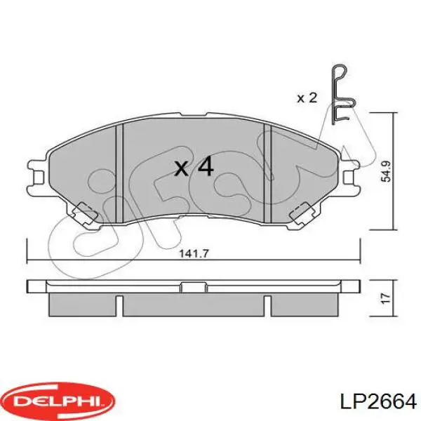 Купити LP2664 Delphi Колодки гальмівні передні, дискові