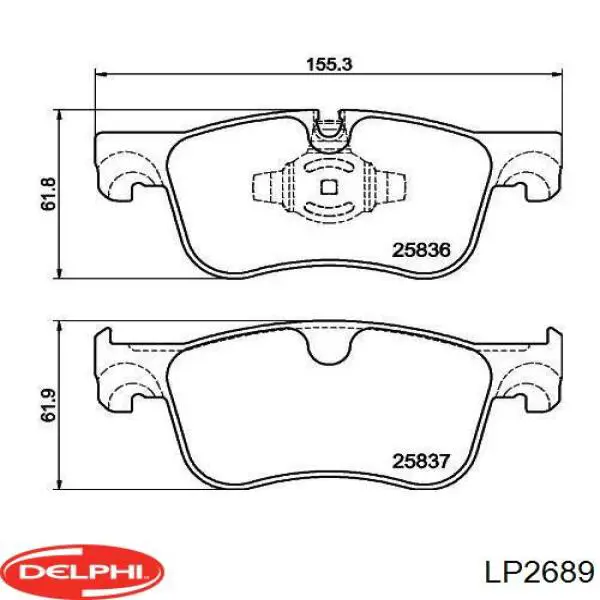 LP2689 Delphi Передні гальмівні колодки