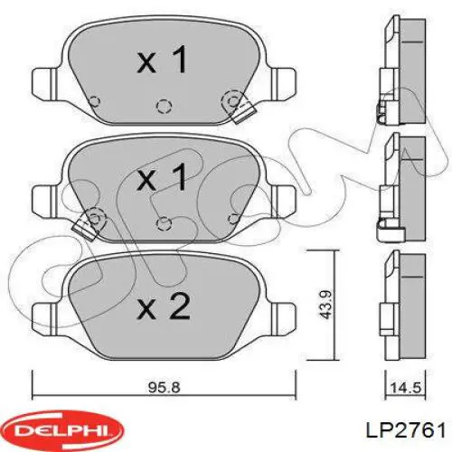 Задні гальмівні колодки Delphi LP2761 ціна, від 23.29 USD