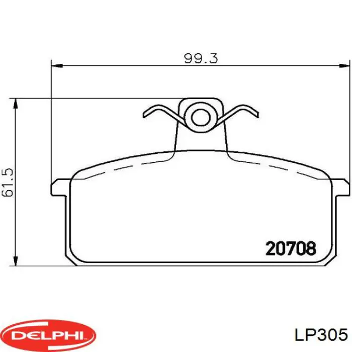 Колодки гальмівні передні, дискові LP305 Delphi