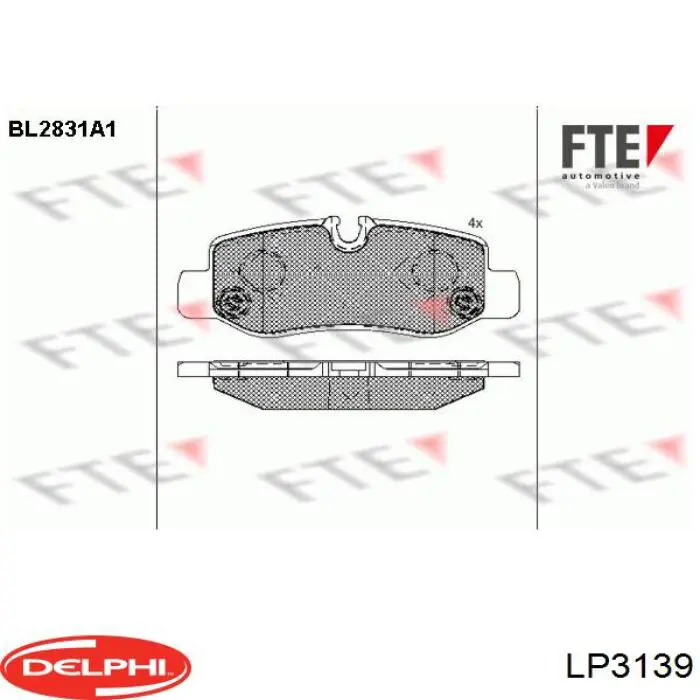 Задні гальмівні колодки Delphi LP3139 ціна, від 30.63 USD