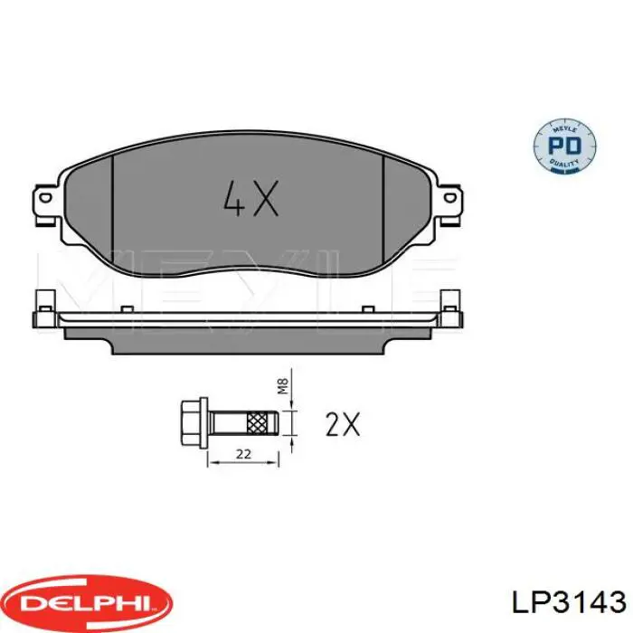 Колодки гальмівні передні, дискові LP3143 Delphi