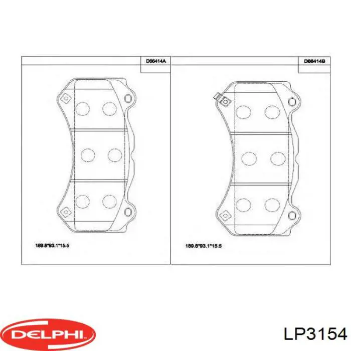 Гальмівні колодки Delphi LP3154 ціна, від 77.65 USD