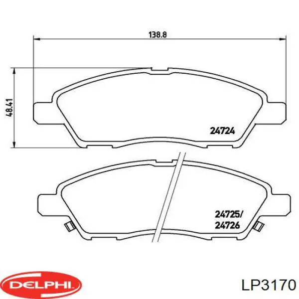 Гальмівні колодки Delphi LP3170 ціна, від 27.24 USD