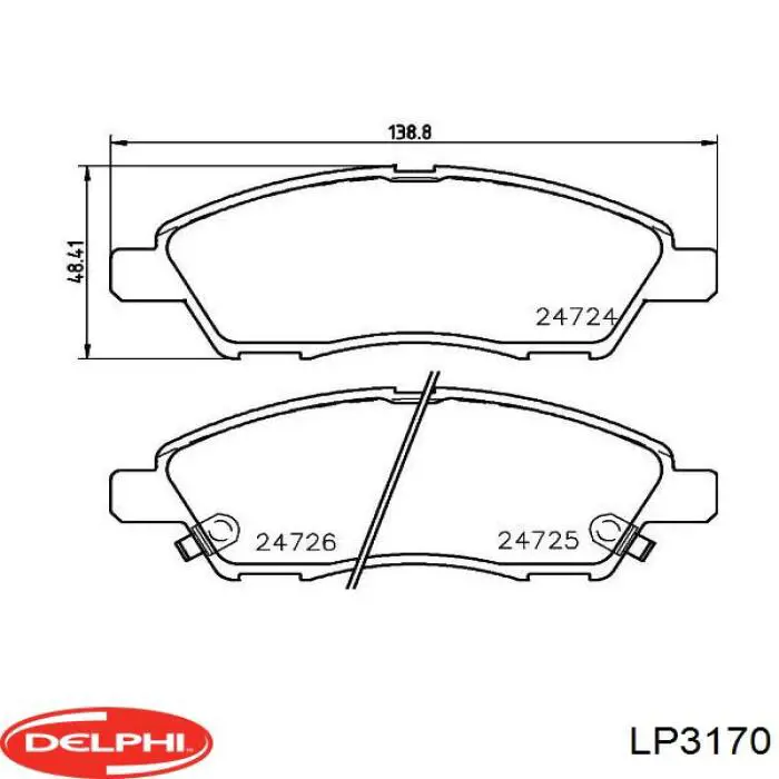 LP3170 Delphi Передні гальмівні колодки