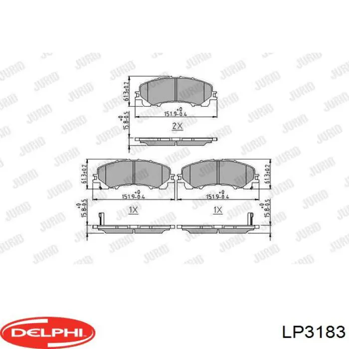 Купити LP3183 Delphi Колодки гальмівні передні, дискові