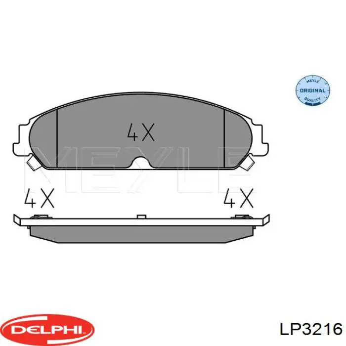 Колодки гальмівні передні, дискові LP3216 Delphi