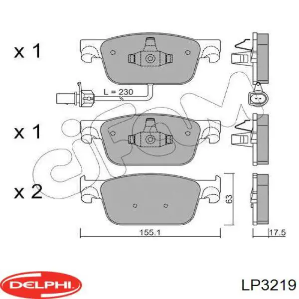 LP3219 Delphi Передні гальмівні колодки