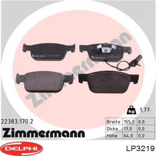 Тормозні колодки Delphi LP3219