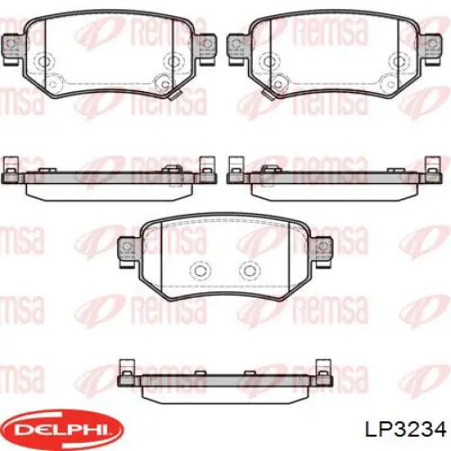 Колодки гальмові задні, дискові LP3234 Delphi