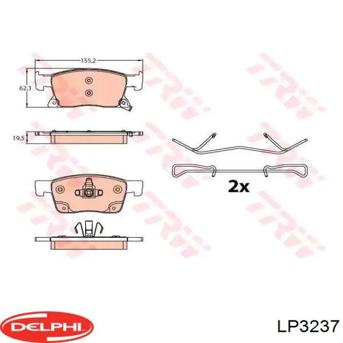 Купити LP3237 Delphi Колодки гальмівні передні, дискові