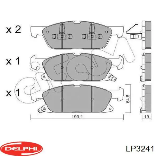 Колодки гальмівні передні, дискові LP3241 Delphi