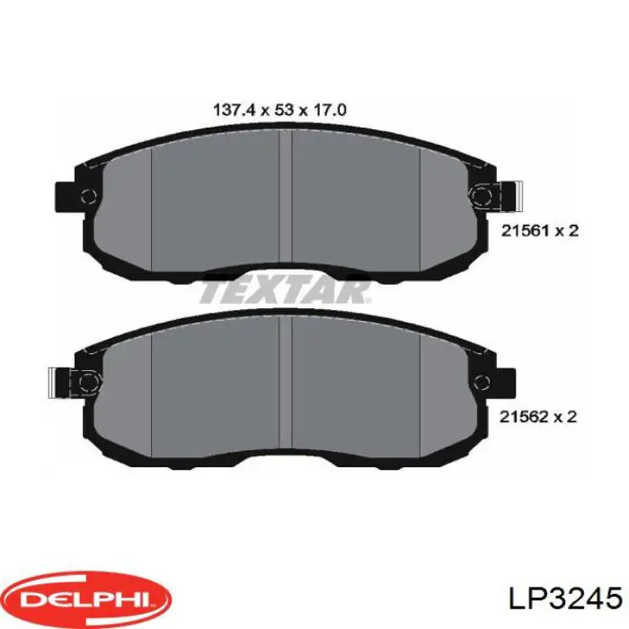 Передні тормозні колодки LP3245 Delphi