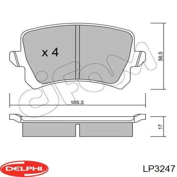 Задні гальмівні колодки Delphi LP3247 ціна, від 30.02 USD