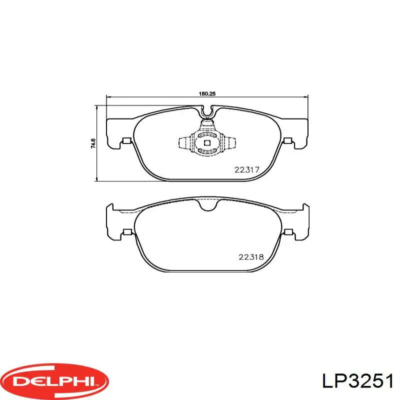 Колодки гальмівні передні, дискові LP3251 Delphi