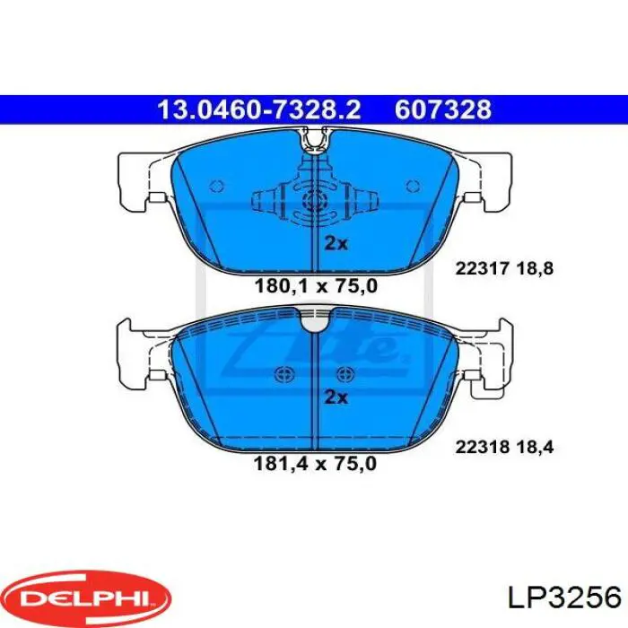 Колодки гальмівні передні, дискові LP3256 Delphi