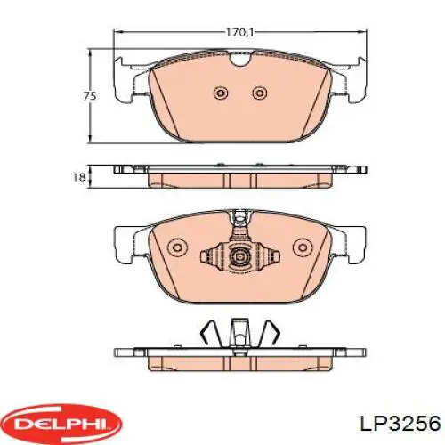 Гальмівні колодки Delphi LP3256 ціна, від 54.55 USD