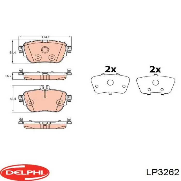 Купити LP3262 Delphi Колодки гальмівні передні, дискові