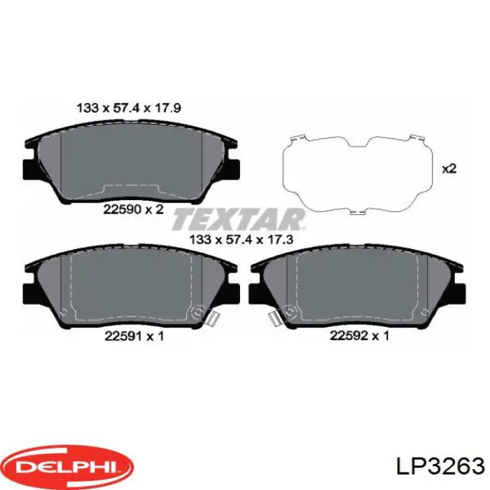 Купити LP3263 Delphi Колодки гальмівні передні, дискові