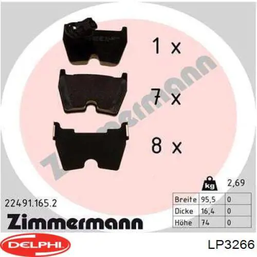 Гальмівні колодки Zimmermann 224911652 ціна, від 100.45 USD